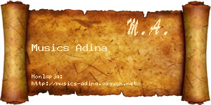 Musics Adina névjegykártya